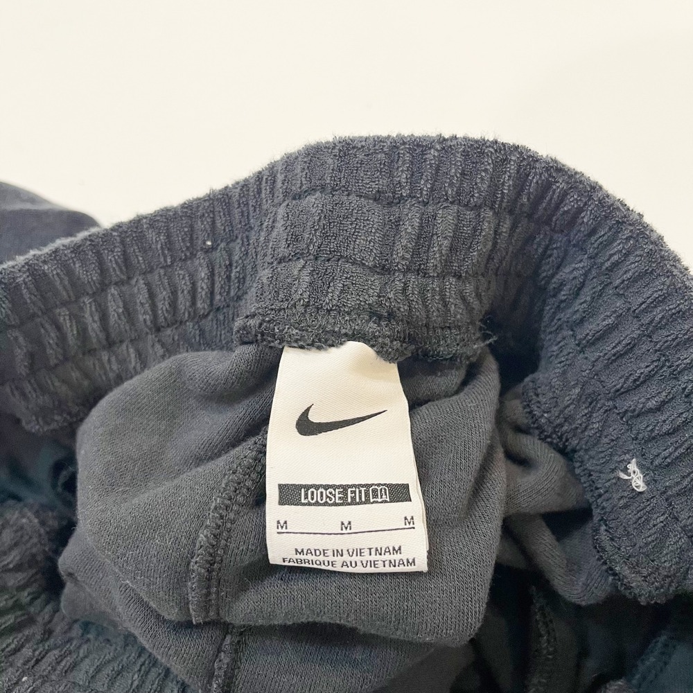 Nike Court Heritage Black Terry Tennis Shorts Loose Fit Athleisure Womens Medium - Picture 3 of 8